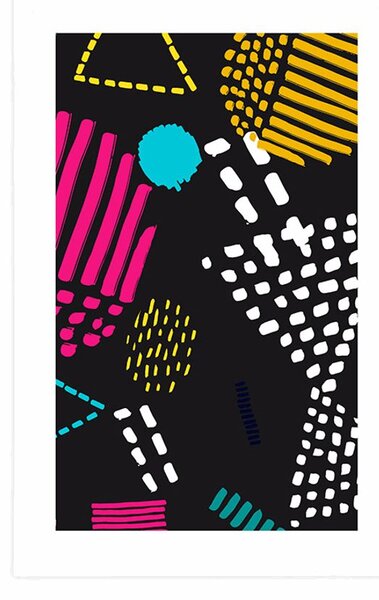 Plakat z passe-partout nowoczesny wzór Memphis