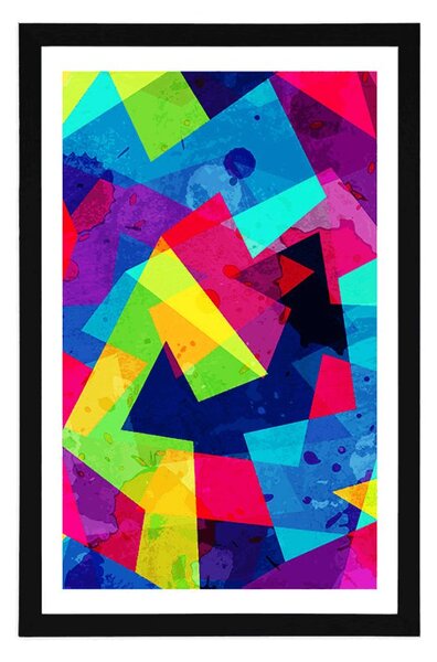 Plakat z passe-partout geometryczny wzór z efektem grunge
