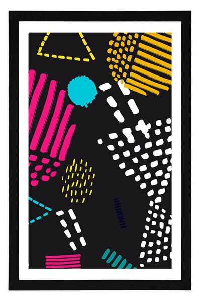 Plakat z passe-partout nowoczesny wzór Memphis