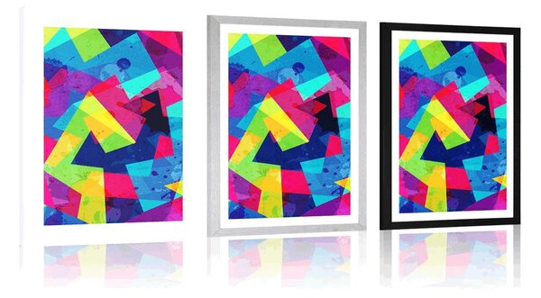 Plakat z passe-partout geometryczny wzór z efektem grunge