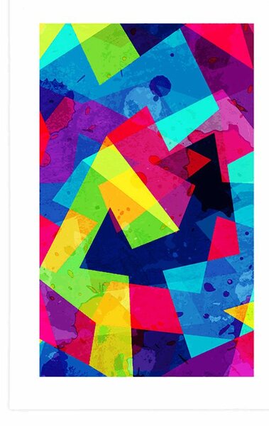 Plakat z passe-partout geometryczny wzór z efektem grunge