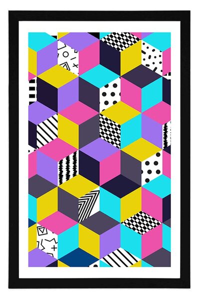Plakat z passe-partout kolorowy wzór