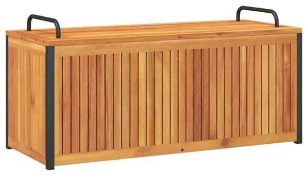 Skrzynia ogrodowa, 110x45x42/53 cm, drewno akacjowe i stal