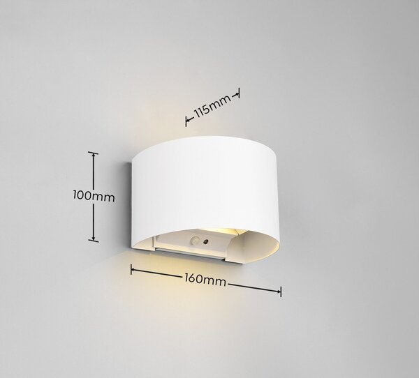 Lampa zewnętrzna ścienna LED z czujnikiem ruchu (wysokość 10 cm) Talent – Reality