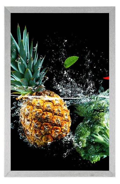 Plakat organiczne owoce i warzywa