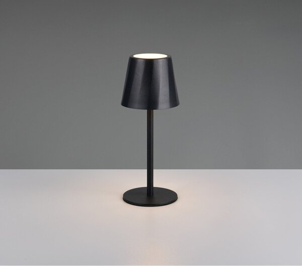 Lampa stołowa LED w kolorze matowej czerni z metalowym kloszem (wysokość 21 cm) Diaz – Reality