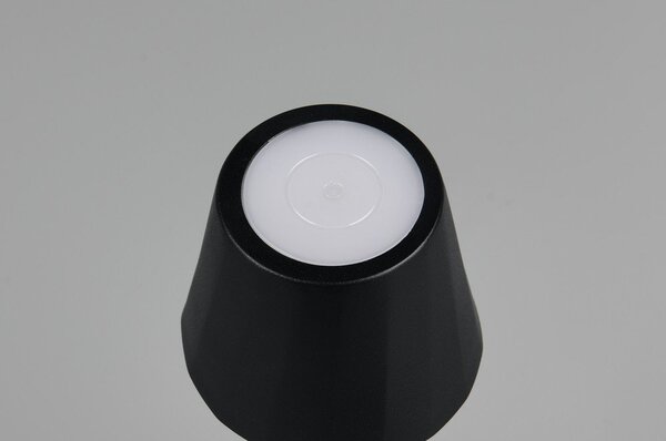 Lampa stołowa LED w kolorze matowej czerni z metalowym kloszem (wysokość 21 cm) Diaz – Reality