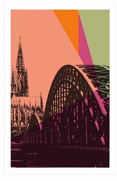 Plakat cyfrowa ilustracja miasta Kolonia