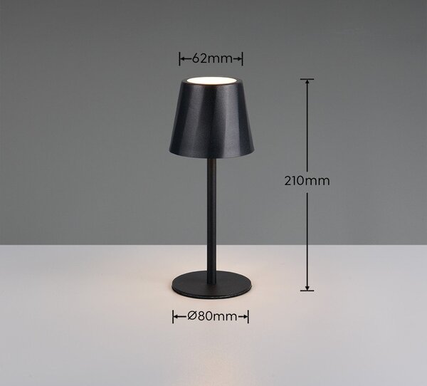 Lampa stołowa LED w kolorze matowej czerni z metalowym kloszem (wysokość 21 cm) Diaz – Reality