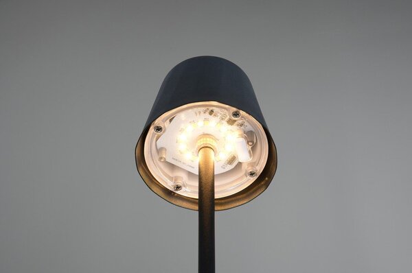 Lampa stołowa LED w kolorze matowej czerni z metalowym kloszem (wysokość 21 cm) Diaz – Reality