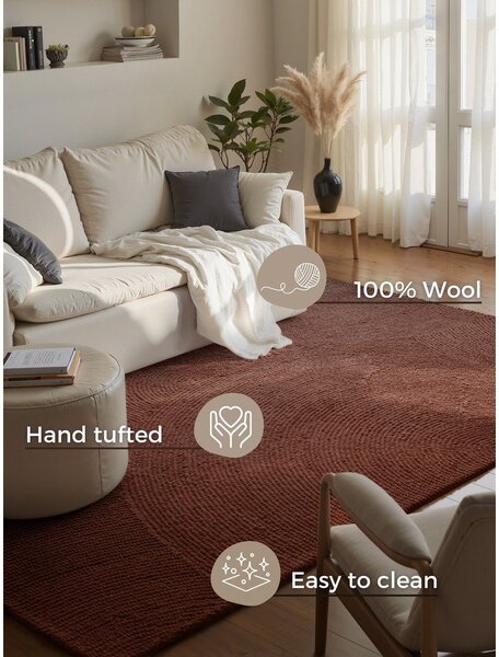 Ceglasty wełniany dywan tkany ręcznie 80x150 cm Calmio – Hanse Home