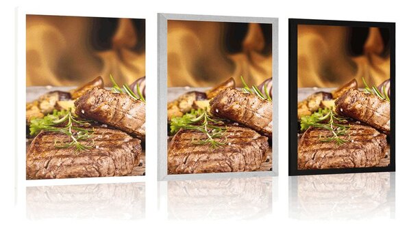 Plakat grillowany stek wołowy