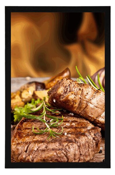 Plakat grillowany stek wołowy
