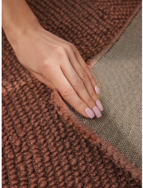 Ceglasty wełniany chodnik tkany ręcznie 80x300 cm Calmio – Hanse Home