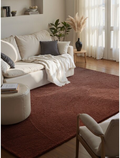 Ceglasty wełniany dywan tkany ręcznie 80x150 cm Calmio – Hanse Home