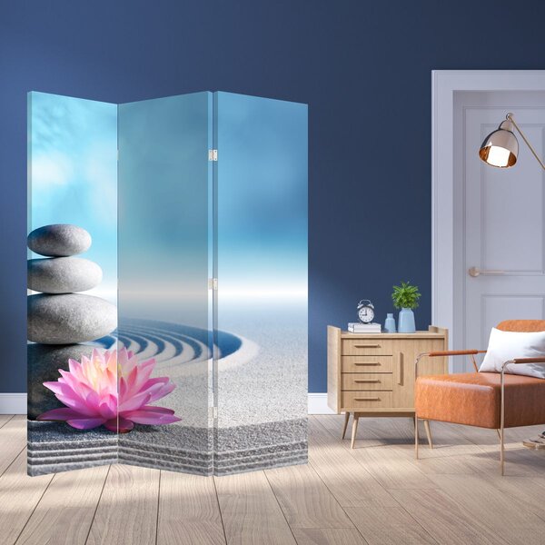 Parawan - Piasek, lilie i kamienie spa (126x170 cm)