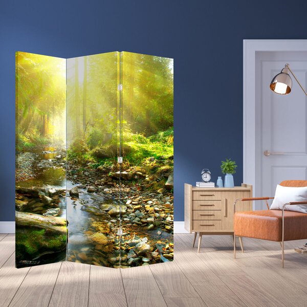 Parawan - Rzeka w zielonym lesie (126x170 cm)