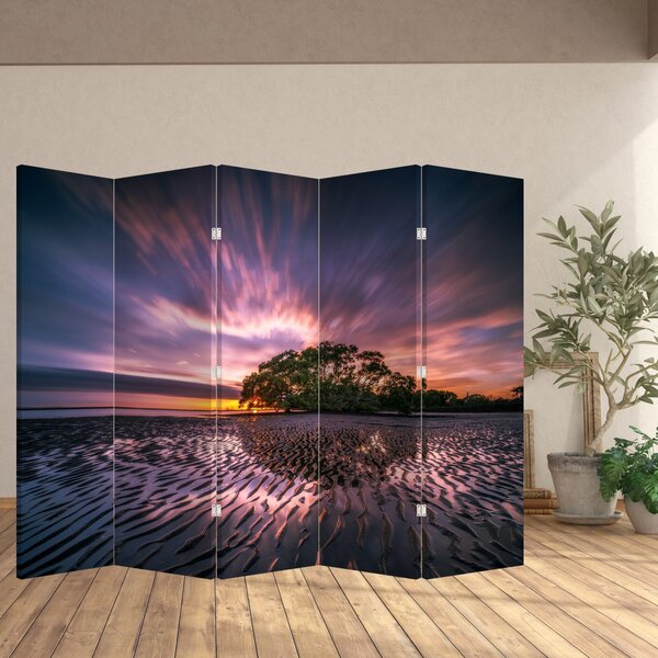 Parawan - Plaża o zachodzie Słońca (210x170 cm)