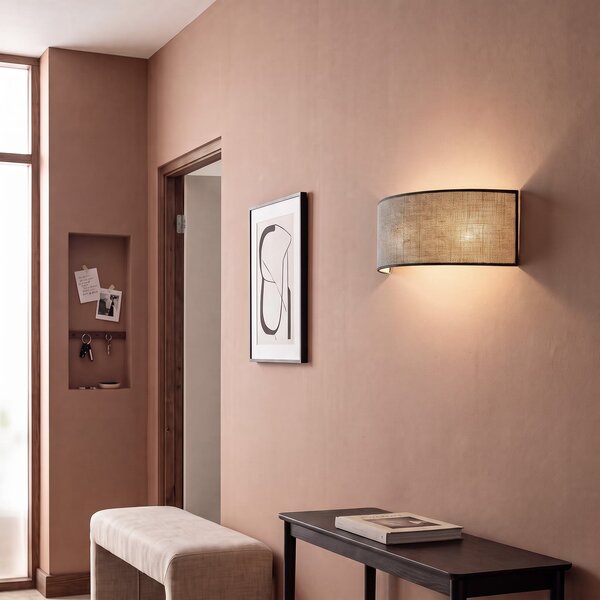 Lampa Ścienna Duolla, Nature, brąz rdzawy, salon, tkanina | tekstylia, boho