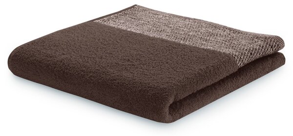 Ręcznik kąpielowy Bawełniany z bordiurą Brązowy MANDI-70x140 cm