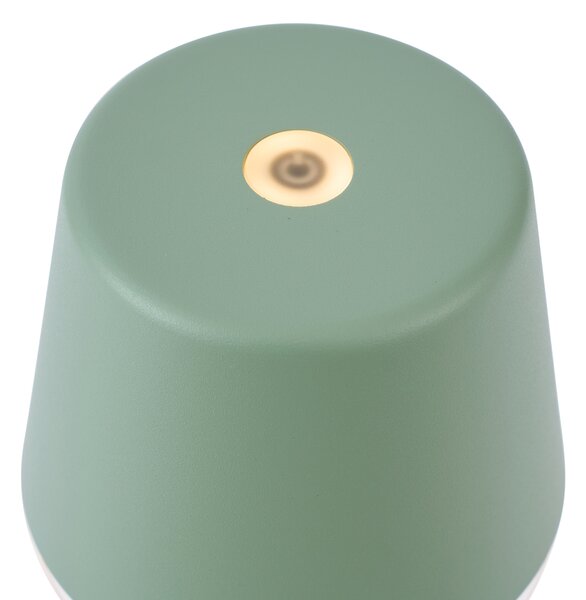 Lampa stołowa zielona z LED IP65, ładowalna ze stacją ładującą - Bass