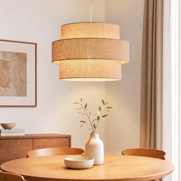 Lampa Wisząca Duolla, Space, brąz rdzawy, sypialnia, tkanina | tekstylia, boho