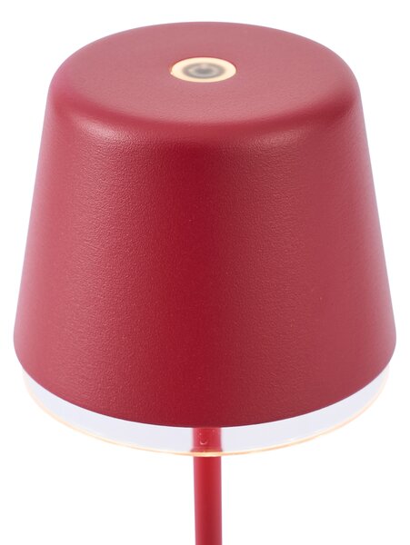 Lampa stołowa czerwona z LED IP65, ładowalna ze stacją ładującą - Treble