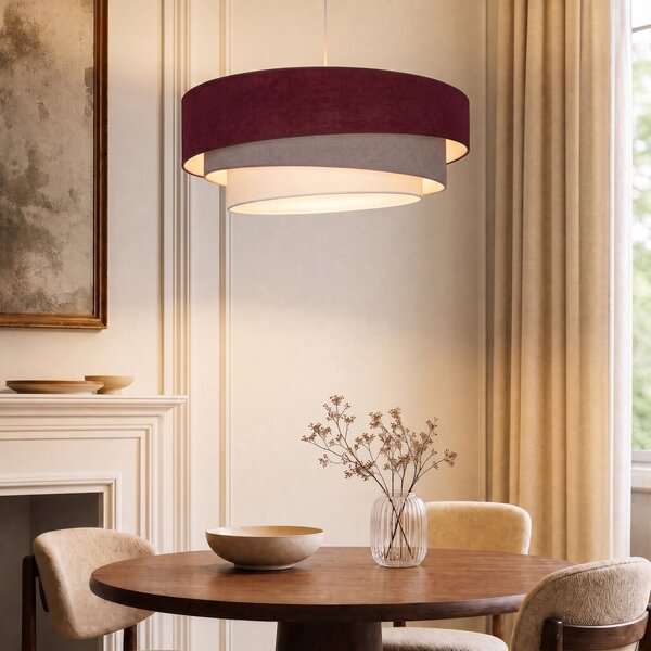 Lampa Wisząca Duolla, Trio, czerwony, salon, tkanina | tekstylia, młodzieżowy