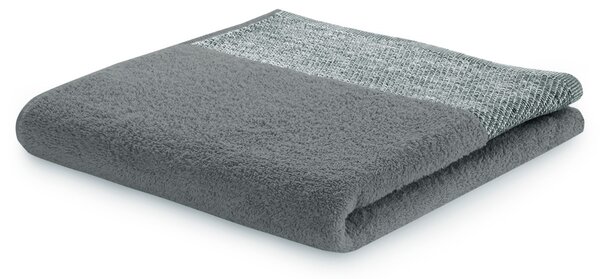 Ręcznik kąpielowy Bawełniany z bordiurą Ciemno Szary MANDI-70x140 cm