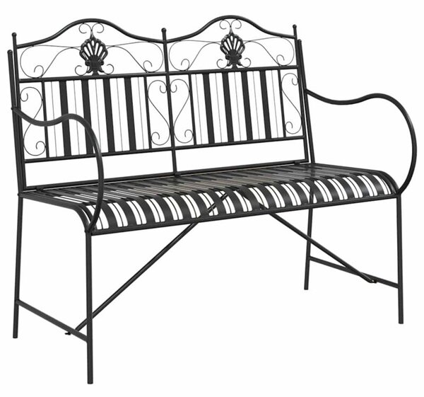 Ławka ogrodowa czarny 103,5 x 59 x 89 cm stal