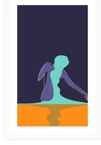 Plakat z passepartout tajemnicza kobieta