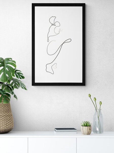 Plakat z passepartout ciekawe linie