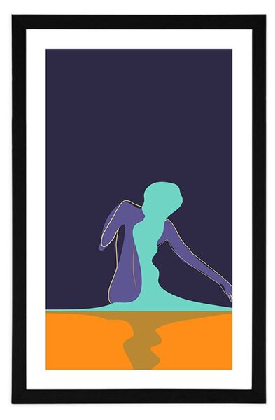 Plakat z passepartout tajemnicza kobieta