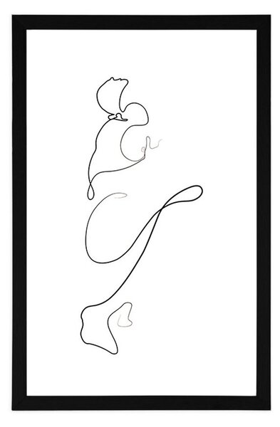 Plakat z passepartout ciekawe linie