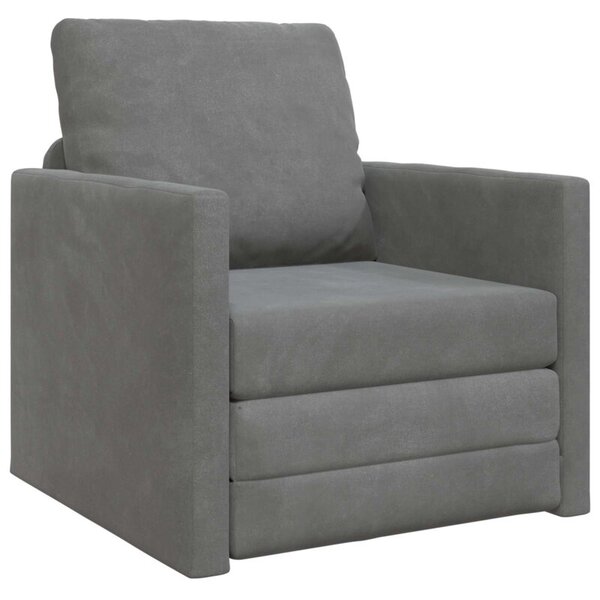 Sofa bed ciemnoszary 74 x 77 x 81 cm aksamit