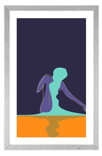 Plakat z passepartout tajemnicza kobieta