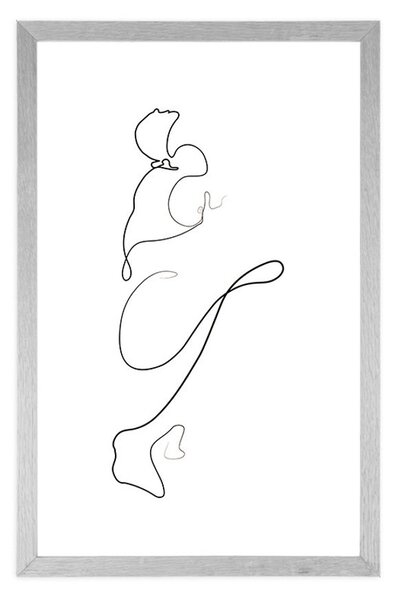 Plakat z passepartout ciekawe linie