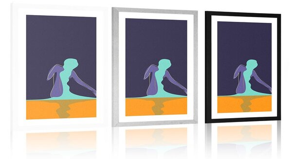 Plakat z passepartout tajemnicza kobieta