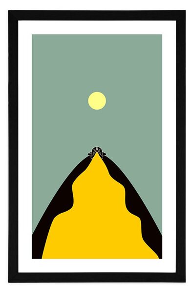 Plakat z passepartout abstrakcyjny szczyt wzgórza