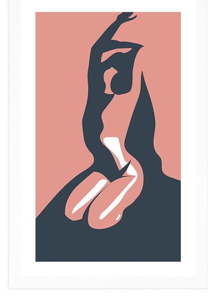 Plakat z passepartout delikatność kobiecego ciała