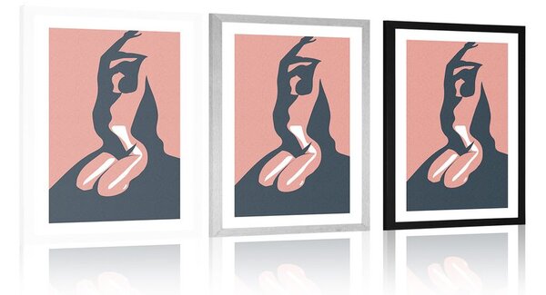 Plakat z passepartout delikatność kobiecego ciała
