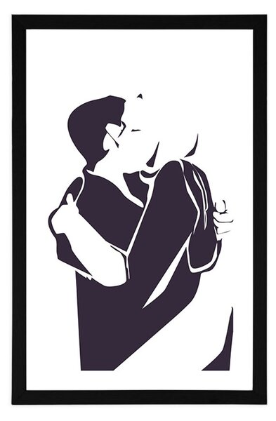 Plakat z passepartout szczerość miłości