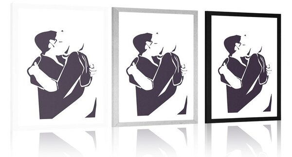 Plakat z passepartout szczerość miłości