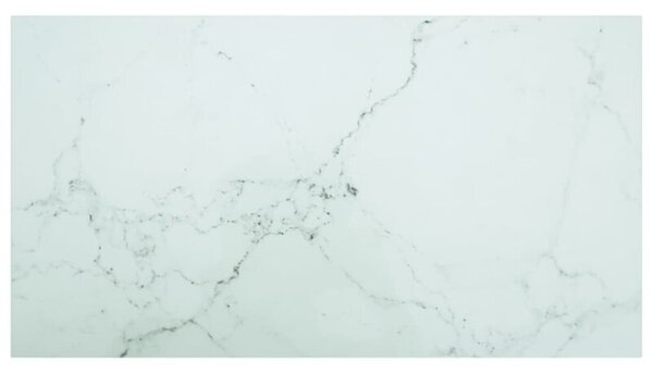Blat stołu, biały, 120x65 cm, 8 mm, szkło z teksturą marmuru