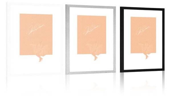 Plakat z passepartout Marilyn Monroe z podpisem