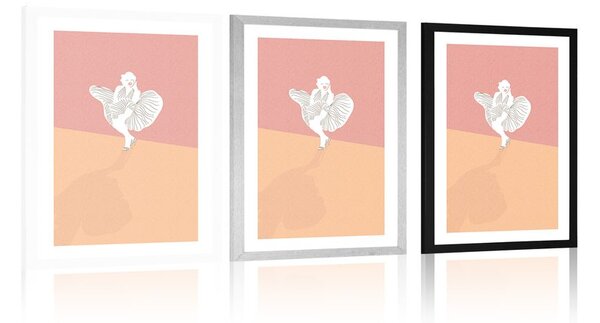 Plakat z passepartout słynna Marilyn Monroe