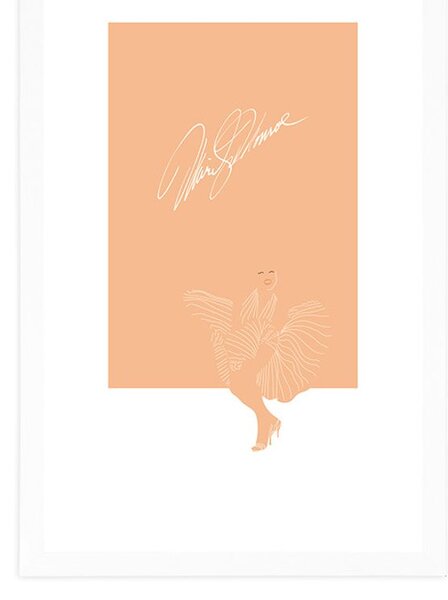 Plakat z passepartout Marilyn Monroe z podpisem