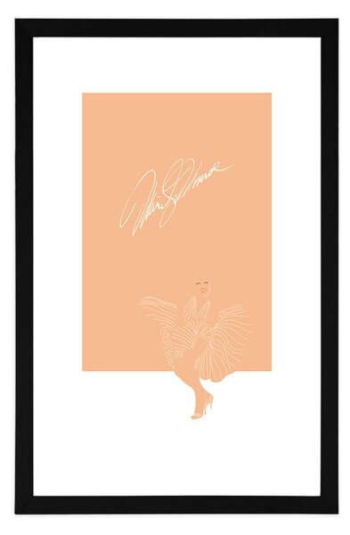 Plakat z passepartout Marilyn Monroe z podpisem