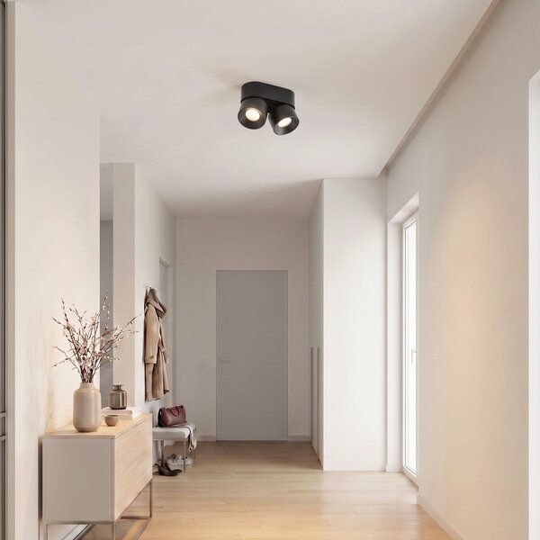 Lampa Sufitowa PRIOS, Rotari basic, ściemnialny, czarny, salon, metal, nowoczesny
