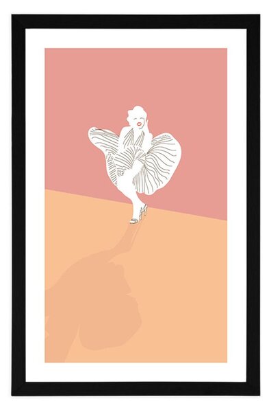 Plakat z passepartout słynna Marilyn Monroe